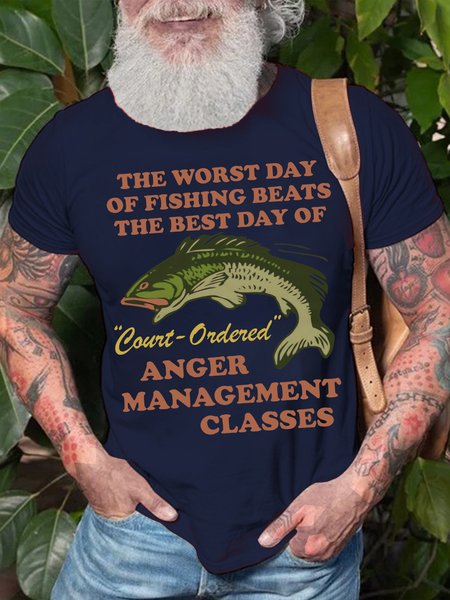 Men's The Worst Day Of Fishing Beats The Best Day Funny Graphic Print Text Letters Crew Neck Cotton Casual T-Shirt, Purplish blue, T-shirts
Men's The Worst Day Of Fishing Beats The Best Day Funny Graphic Print Text Letters Crew Neck Cotton Casual T-Shirt, Purplish blue, T-shirts