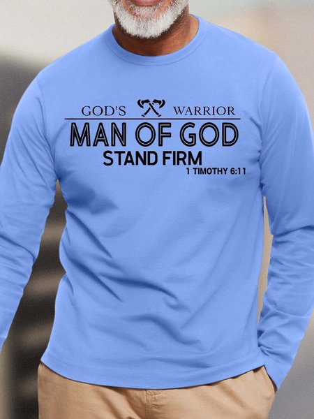 Men’s God’s Warrior Man Of God Stand Firm Crew Neck Casual Loose Top, Light blue, Long Sleeves
Men’s God’s Warrior Man Of God Stand Firm Crew Neck Casual Loose Top, Light blue, Long Sleeves