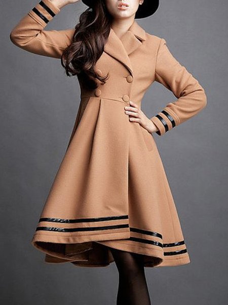 Long sleeve Elegant Lapel Collar Color Block Overcoat, Brown, Coats
Long sleeve Elegant Lapel Collar Color Block Overcoat, Brown, Coats