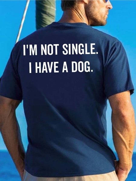Men’s I’m Not Single I Have A Dog Cotton Text Letters Loose Casual T-Shirt, Deep blue, T-shirts
Men’s I’m Not Single I Have A Dog Cotton Text Letters Loose Casual T-Shirt, Deep blue, T-shirts