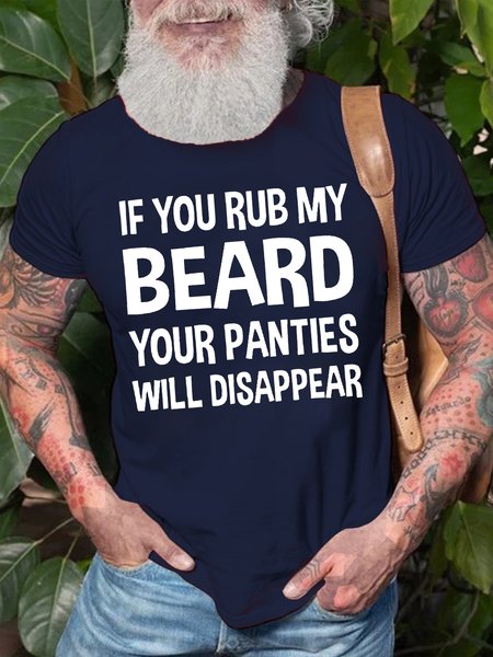 Men's If You Rub My Beard Your Panties Will Disappear Funny Graphic Print Cotton Loose Text Letters Casual T-Shirt, Purplish blue, T-shirts
Men's If You Rub My Beard Your Panties Will Disappear Funny Graphic Print Cotton Loose Text Letters Casual T-Shirt, Purplish blue, T-shirts