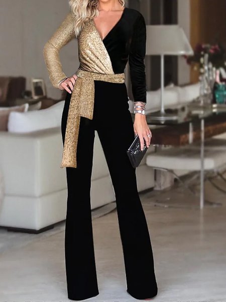 Zipper Glitter V Neck Urban Jumpsuit & Romper, Black-gold, Jumpsuits&Rompers
Zipper Glitter V Neck Urban Jumpsuit & Romper, Black-gold, Jumpsuits&Rompers