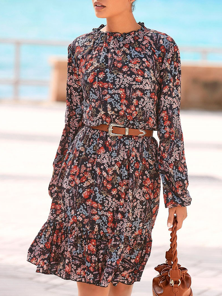 Flouncing Loose Lantern Sleeve Casual Dress Without Belt, Multicolor, Dresses
Flouncing Loose Lantern Sleeve Casual Dress Without Belt, Multicolor, Dresses