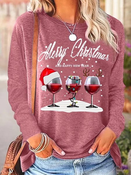 Women's Marry Christmas And Happy New Year Wine Santa Print Casual Sweatshirt, Rose red, Hoodies&Sweatshirts
Women's Marry Christmas And Happy New Year Wine Santa Print Casual Sweatshirt, Rose red, Hoodies&Sweatshirts
