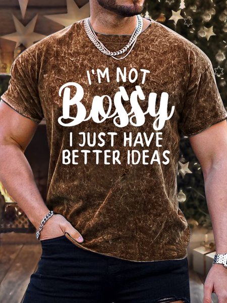 Men's I Am Not Bossy I Just Have Batter Ideas Funny Graphic Text Letters Bleach Print Loose Casual Crew Neck T-Shirt, Brown, T-shirts
Men's I Am Not Bossy I Just Have Batter Ideas Funny Graphic Text Letters Bleach Print Loose Casual Crew Neck T-Shirt, Brown, T-shirts