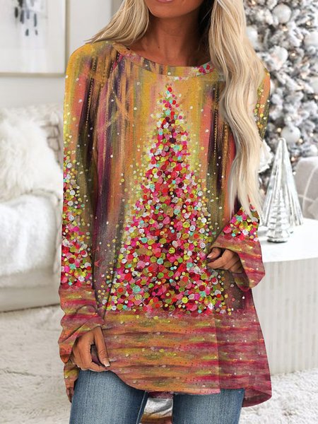 Women's Gradient Long Sleeve Tunic Tops Christmas Tree Printed, Red, T-Shirts
Women's Gradient Long Sleeve Tunic Tops Christmas Tree Printed, Red, T-Shirts