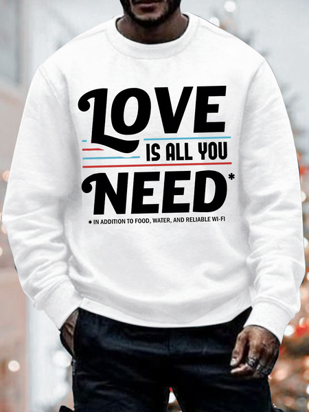 Men's Love Is You Need In Addition To Food Water Andwifi Funny Graphic Print Casual Loose Text Letters Cotton-Blend Sweatshirt, White, Hoodies&Sweatshirts
Men's Love Is You Need In Addition To Food Water Andwifi Funny Graphic Print Casual Loose Text Letters Cotton-Blend Sweatshirt, White, Hoodies&Sweatshirts