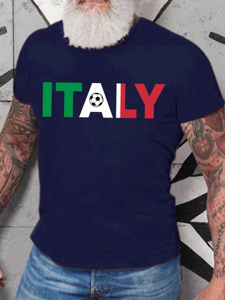 Lilicloth X Jessanjony Italy With Flag Mens T-Shirt, Purplish blue, T-shirts