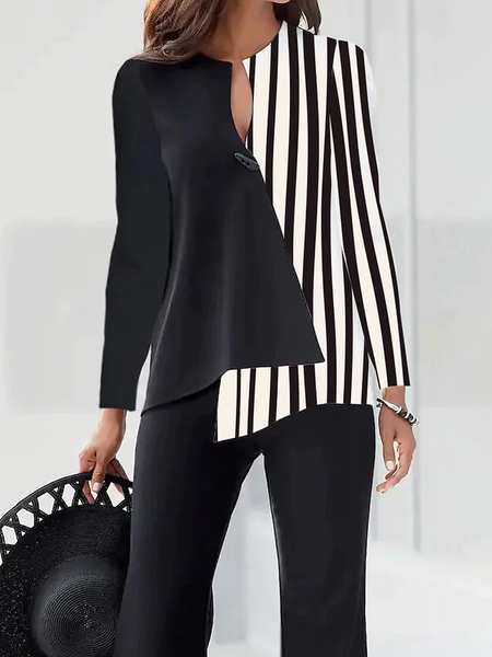 Regular Fit Striped Crew Neck Long sleeve Urban Regular Fit Blouse, Black-white, Blouses and Shirts
Regular Fit Striped Crew Neck Long sleeve Urban Regular Fit Blouse, Black-white, Blouses and Shirts