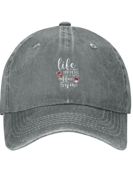 Life Is What Happens Between Coffee and Wine Drinks Text Letters Adjustable Hat, Gray, Hats
Life Is What Happens Between Coffee and Wine Drinks Text Letters Adjustable Hat, Gray, Hats