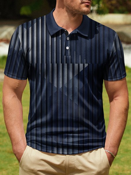 Ombre Geometric Color Block Button Short Sleeve Polo Shirt, Navy blue, Polo Shirts
Ombre Geometric Color Block Button Short Sleeve Polo Shirt, Navy blue, Polo Shirts