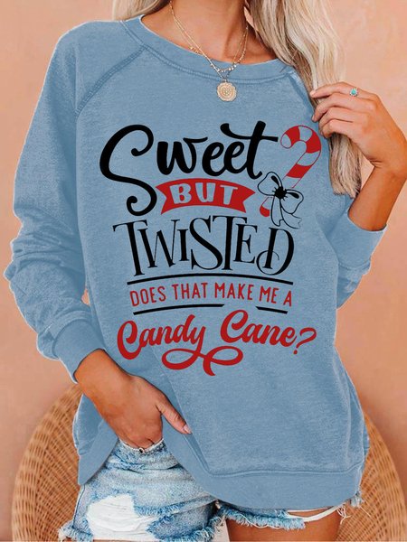 Women's Sweet but twisted does that make me a candy cane Letters Crew Neck Casual Sweatshirt, Light blue, Hoodies&Sweatshirts
Women's Sweet but twisted does that make me a candy cane Letters Crew Neck Casual Sweatshirt, Light blue, Hoodies&Sweatshirts