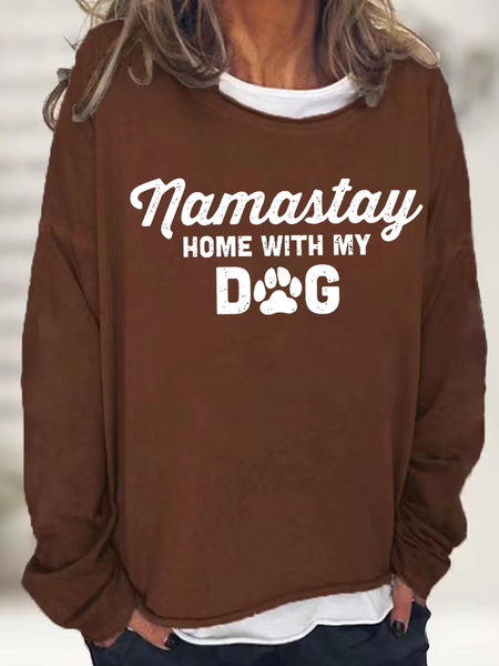 Women's Namastay with My Dog Text Letters Crew Neck Simple Sweatshirt, Deep brown, Hoodies&Sweatshirts
Women's Namastay with My Dog Text Letters Crew Neck Simple Sweatshirt, Deep brown, Hoodies&Sweatshirts