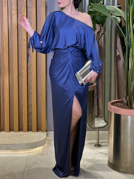 Regular Fit Elegant Dress & Party Dress, Blue, Maxi Dresses