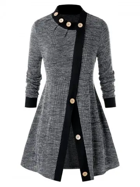 Casual Others Top, Black-grey, Clothing