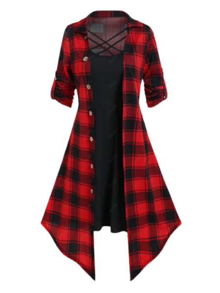 Casual Others Dress, Black-red, Dresses