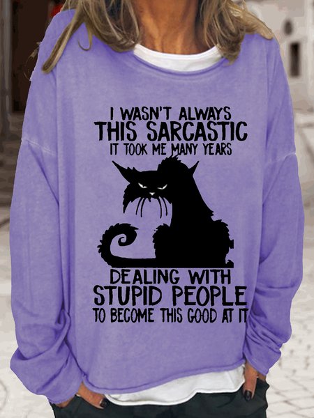 Women's I Wasn't Always This Sarcastic Letters Casual Sweatshirt, Light purple, Hoodies&Sweatshirts
Women's I Wasn't Always This Sarcastic Letters Casual Sweatshirt, Light purple, Hoodies&Sweatshirts