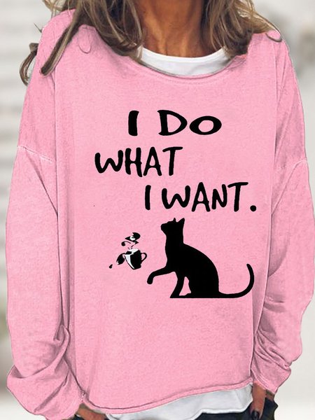 Women's I Do What I Want Cat Coffee Print Letters Casual Sweatshirt, Pink, Hoodies&Sweatshirts
Women's I Do What I Want Cat Coffee Print Letters Casual Sweatshirt, Pink, Hoodies&Sweatshirts