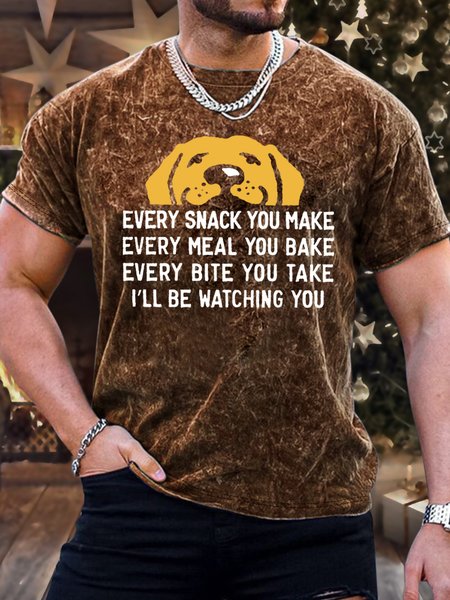 Men's Every Snack You Make I Will Be Watching You Funny Dog Printing Crew Neck Text Letters Loose Casual T-Shirt, Brown, T-shirts
Men's Every Snack You Make I Will Be Watching You Funny Dog Printing Crew Neck Text Letters Loose Casual T-Shirt, Brown, T-shirts