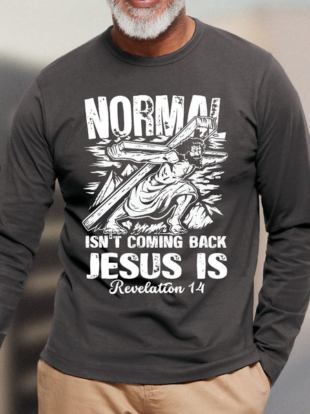 Lilicloth X Manikvskhan Normal Isn't Coming Back Jesus Is Mens Long Sleeve T-Shirt, Gray, Long Sleeves
Lilicloth X Manikvskhan Normal Isn't Coming Back Jesus Is Mens Long Sleeve T-Shirt, Gray, Long Sleeves