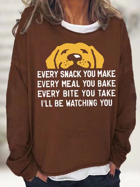 Women's Every Snack You Mack I Will Be Watching You Funny Graphic Printing Casual Regular Fit Crew Neck Sweatshirt, Brown, Hoodies&Sweatshirts
Women's Every Snack You Mack I Will Be Watching You Funny Graphic Printing Casual Regular Fit Crew Neck Sweatshirt, Brown, Hoodies&Sweatshirts