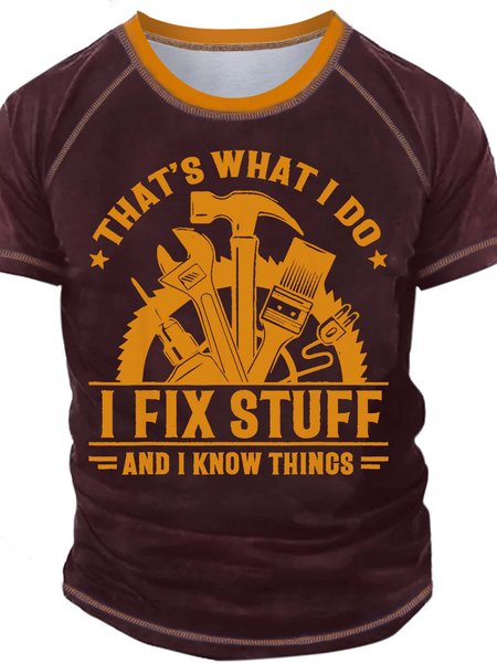 Men’s That’s What I Do I Fix Stuff And I Know Things Crew Neck Casual Text Letters Regular Fit T-Shirt, Red, T-shirts
Men’s That’s What I Do I Fix Stuff And I Know Things Crew Neck Casual Text Letters Regular Fit T-Shirt, Red, T-shirts