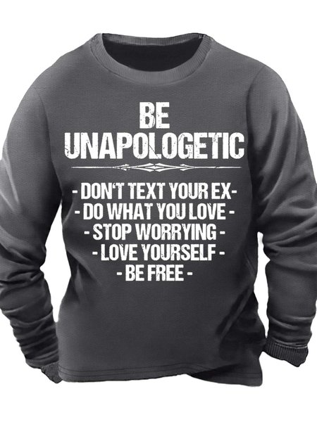 Men’s Be Unapologetic Don’t Text Your Ex Do What You Love Casual Text Letters Crew Neck Regular Fit Sweatshirt, Deep gray, Hoodies&Sweatshirts
Men’s Be Unapologetic Don’t Text Your Ex Do What You Love Casual Text Letters Crew Neck Regular Fit Sweatshirt, Deep gray, Hoodies&Sweatshirts