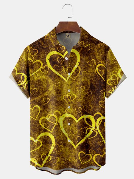 St Valentine‘s Day Heart Pattern Chest Pocket Short Sleeve Shirt, Golden, Men Shirts
St Valentine‘s Day Heart Pattern Chest Pocket Short Sleeve Shirt, Golden, Men Shirts