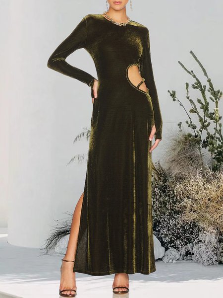Regular Fit Velvet Crew Neck Dress & Party Dress, As picture, Maxi Dresses
Regular Fit Velvet Crew Neck Dress & Party Dress, As picture, Maxi Dresses