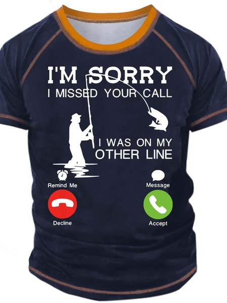 Men’s I’m Sorry I Missed Your Call I Was On My Other Line Regular Fit Crew Neck Casual Text Letters T-Shirt, Deep blue, T-shirts
Men’s I’m Sorry I Missed Your Call I Was On My Other Line Regular Fit Crew Neck Casual Text Letters T-Shirt, Deep blue, T-shirts