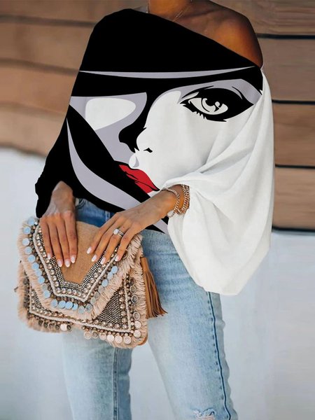 Elegant Abstract Loose Long Sleeve Blouse, Black-white, Blouses and Shirts
Elegant Abstract Loose Long Sleeve Blouse, Black-white, Blouses and Shirts