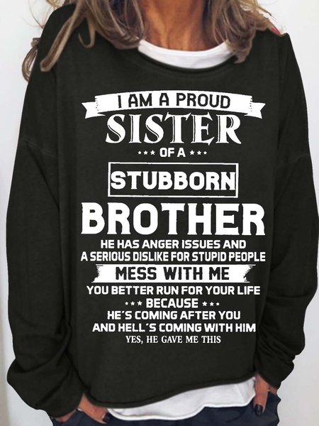 Women's Funny Gift For Sister Casual Crew Neck Sweatshirt, Black, Hoodies&Sweatshirts
Women's Funny Gift For Sister Casual Crew Neck Sweatshirt, Black, Hoodies&Sweatshirts