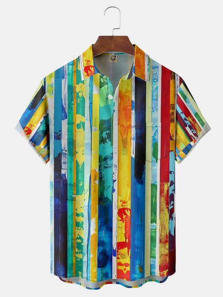 Abstract Oil Painting Stripes Chest Pocket Short Sleeve Casual Shirt, Green, Men Shirts
Abstract Oil Painting Stripes Chest Pocket Short Sleeve Casual Shirt, Green, Men Shirts