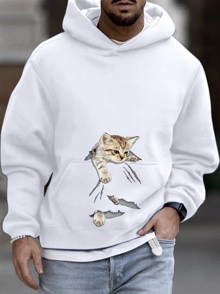 Men's Funny Cat Graphic Print Loose Hoodie Casual Sweatshirt, White, Hoodies&Sweatshirts
Men's Funny Cat Graphic Print Loose Hoodie Casual Sweatshirt, White, Hoodies&Sweatshirts