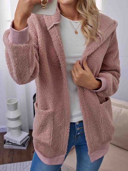 Loose Plain Casual Fluff/Granular Fleece Fabric Teddy Jacket, Nudepink, Coats
Loose Plain Casual Fluff/Granular Fleece Fabric Teddy Jacket, Nudepink, Coats