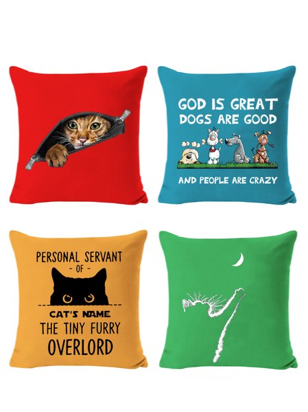 18*18 Set of 4 Funny 3D Cat PrintBackrest Cushion Pillow Covers, Decorations For Home, Color3, Pillow Covers
18*18 Set of 4 Funny 3D Cat PrintBackrest Cushion Pillow Covers, Decorations For Home, Color3, Pillow Covers