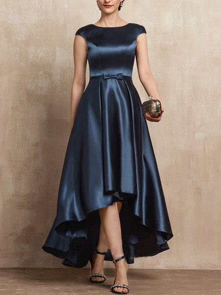 Satin Elegant Plain Crew Neck Short sleeve Regular Fit No Elasticity A-LineParty Dress, Blue, Wedding Guest Dresses
Satin Elegant Plain Crew Neck Short sleeve Regular Fit No Elasticity A-LineParty Dress, Blue, Wedding Guest Dresses