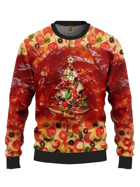 Ugly Christmas Crew Neck Sweatshirt, Red, Hoodies&Sweatshirts