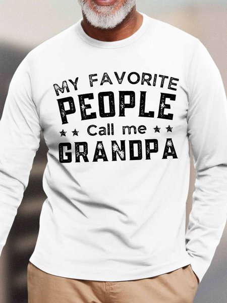 Men's My Favorite People Call Me Grandpa Funny Graphic Print Text Letters Cotton Loose Casual Top, White, Long Sleeves
Men's My Favorite People Call Me Grandpa Funny Graphic Print Text Letters Cotton Loose Casual Top, White, Long Sleeves