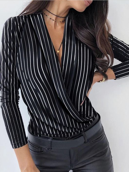 High Elasticity Regular Fit Urban Striped Long sleeve Blouse, Black, Blouses and Shirts
High Elasticity Regular Fit Urban Striped Long sleeve Blouse, Black, Blouses and Shirts