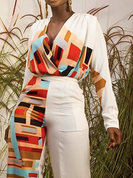 Cross Neck Elegant Geometric Regular Fit Long Sleeve Blouse, Multicolor, Blouses and Shirts
Cross Neck Elegant Geometric Regular Fit Long Sleeve Blouse, Multicolor, Blouses and Shirts
