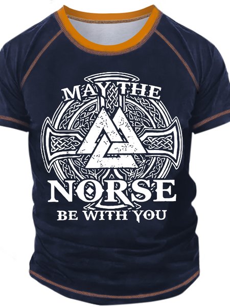Men's May The Norse Be With You Religious Faith Graphic Print Crew Neck Casual Text Letters T-Shirt, Dark blue, T-shirts
Men's May The Norse Be With You Religious Faith Graphic Print Crew Neck Casual Text Letters T-Shirt, Dark blue, T-shirts