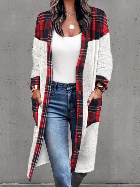 Fluff/Granular Fleece Fabric Plaid Casual Buttoned Teddy Jacket, Red, Coats
Fluff/Granular Fleece Fabric Plaid Casual Buttoned Teddy Jacket, Red, Coats