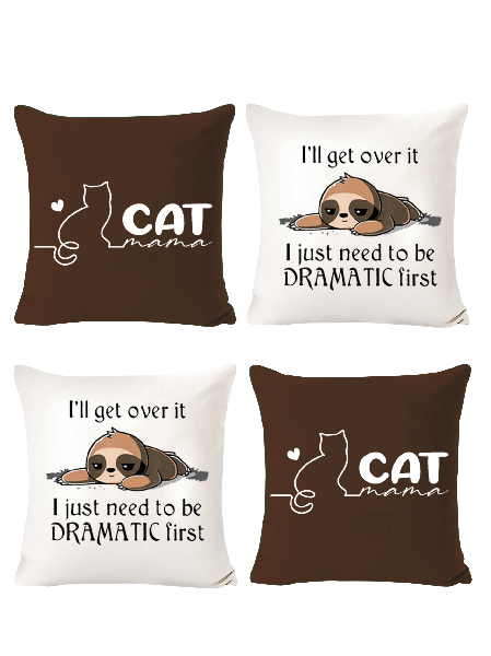 18x18 Set of 4 Cushion Pillow Covers, Black Cat Letter Backrest Decorations for Home, Coffee, Pillow Covers
18x18 Set of 4 Cushion Pillow Covers, Black Cat Letter Backrest Decorations for Home, Coffee, Pillow Covers