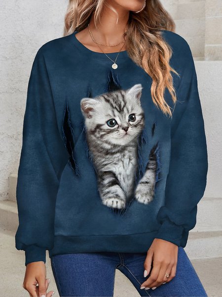Regular Fit Animal Casual Crew Neck Sweatshirt, Deep blue, Sweatshirts & Hoodies
Regular Fit Animal Casual Crew Neck Sweatshirt, Deep blue, Sweatshirts & Hoodies