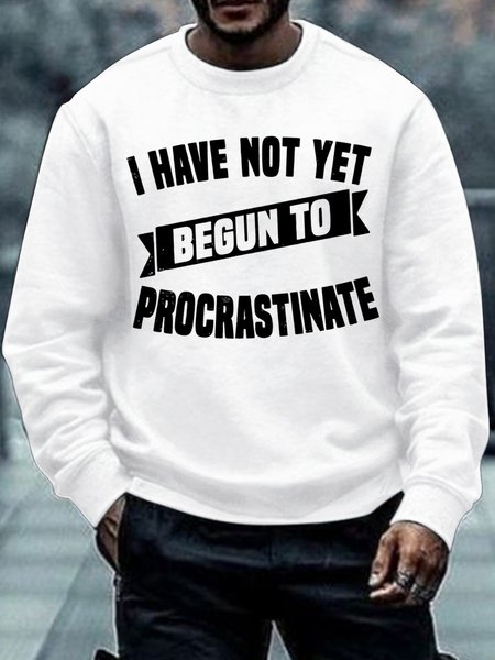 Men's I Have Not Yet Begun To Procrastinate Funny Graphic Print Loose Casual Crew Neck Text Letters Sweatshirt, White, Hoodies&Sweatshirts
Men's I Have Not Yet Begun To Procrastinate Funny Graphic Print Loose Casual Crew Neck Text Letters Sweatshirt, White, Hoodies&Sweatshirts