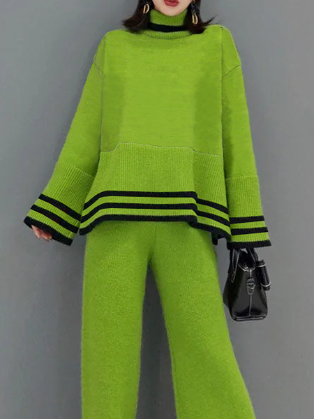 High Elasticity Urban Turtleneck Loose Long sleeve Color Block Sweater, Green, Pullovers
High Elasticity Urban Turtleneck Loose Long sleeve Color Block Sweater, Green, Pullovers