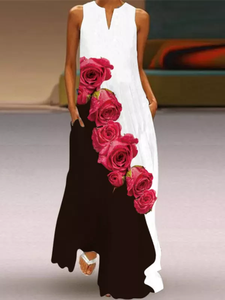 Casual Loose Dress, Multicolor, Dresses
