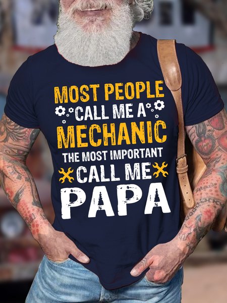 Men's Most People Call Me A Mechanic The Most Omportant Call Me Papa Funny Graphic Print Cotton Text Letters Casual T-Shirt, Purplish blue, T-shirts
Men's Most People Call Me A Mechanic The Most Omportant Call Me Papa Funny Graphic Print Cotton Text Letters Casual T-Shirt, Purplish blue, T-shirts