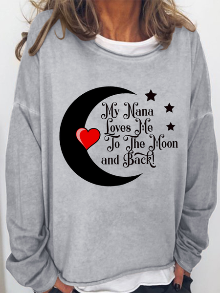 Women's My Nana Loves Me To The Moon and Back Loose Sweatshirt, Gray, Hoodies&Sweatshirts
Women's My Nana Loves Me To The Moon and Back Loose Sweatshirt, Gray, Hoodies&Sweatshirts